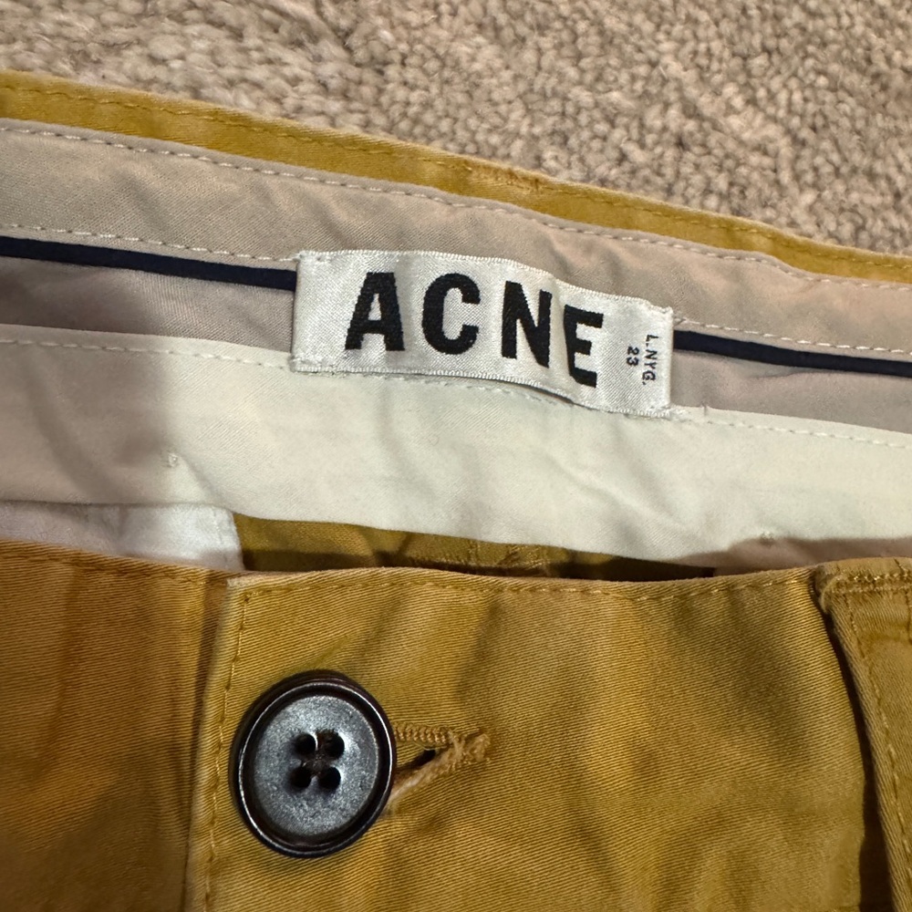Acne Gold Yellow Trousers